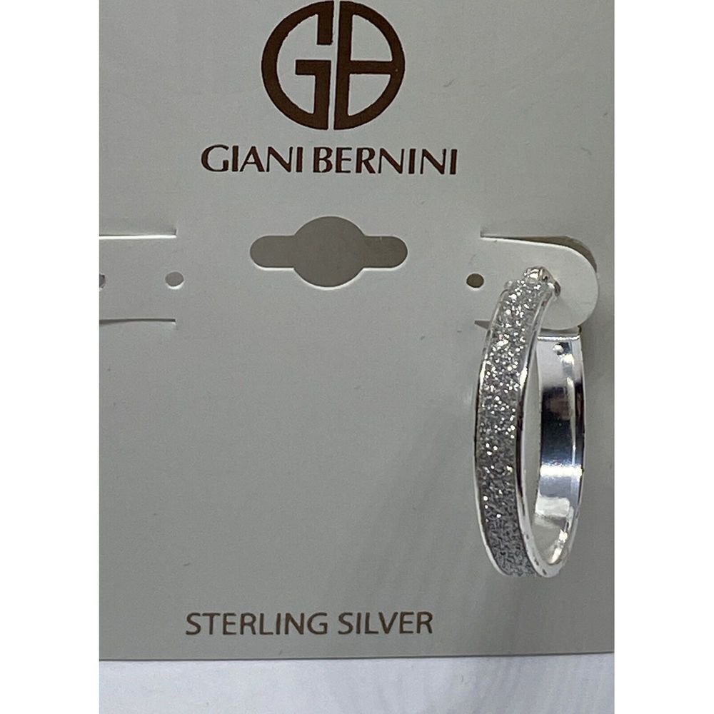 Giani Bernini Glitter Hoop One Earring Sterling Silver Women's MSRP $100 CP111
